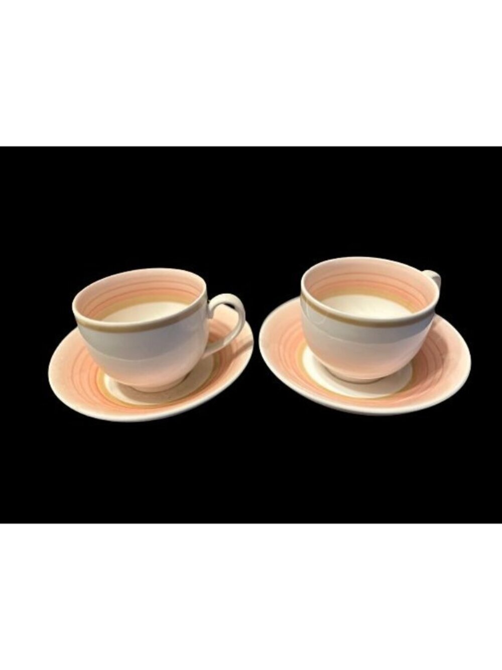 Made in England Tiffany ADAMS Louise Cooper tea cups & saucers pink cream - set
